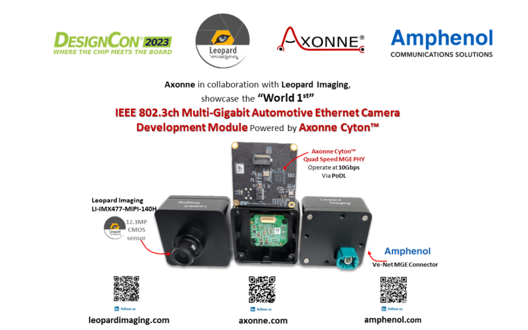 Leopard Imaging, Axonne, and Amphenol to Showcase Multi – Gigabit Automotive Ethernet Camera Development Module at DesignCon 2023